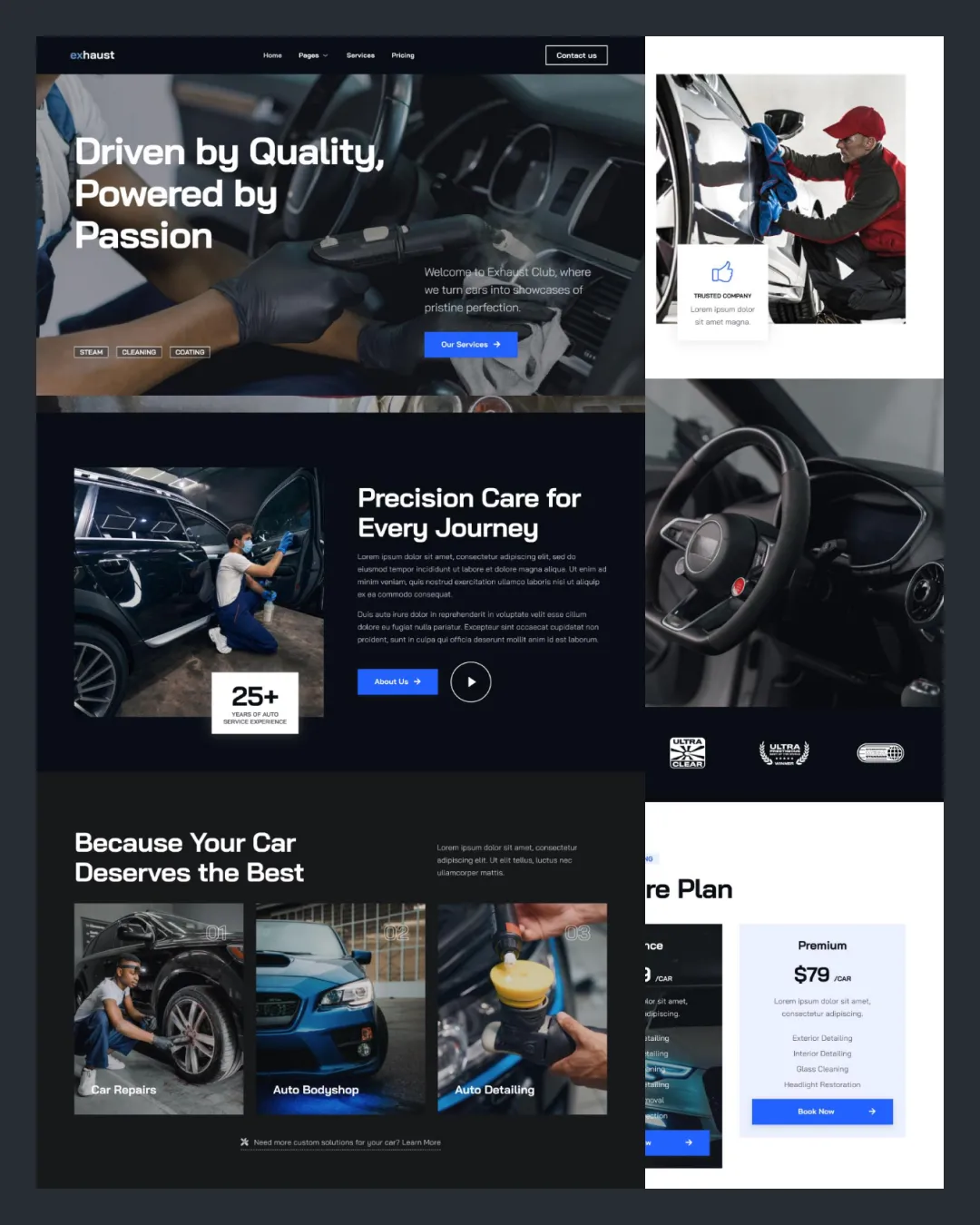 exhaust-car-detailing-repair-elementor-template-kitpixel