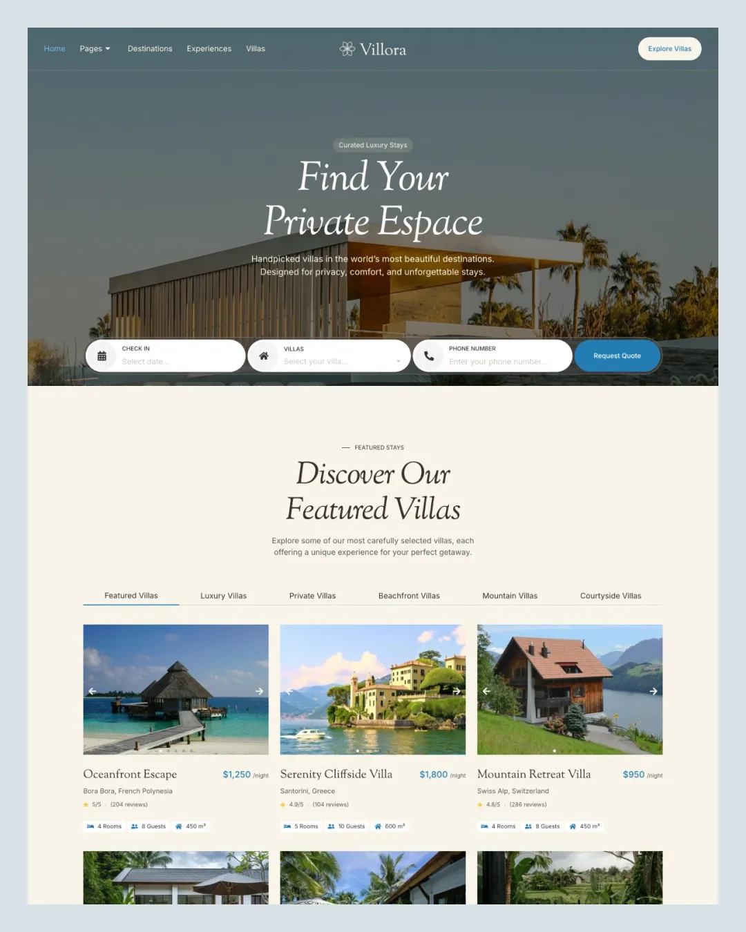 Villora - Villa & Hotel Resort Elementor Template Kit